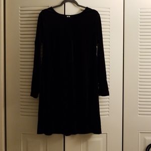 Velvet black swing dress